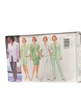 Butterick 4888 Women's Suit Pattern Coat Shirt Skirt Pant Size 12-14-16 Uncut